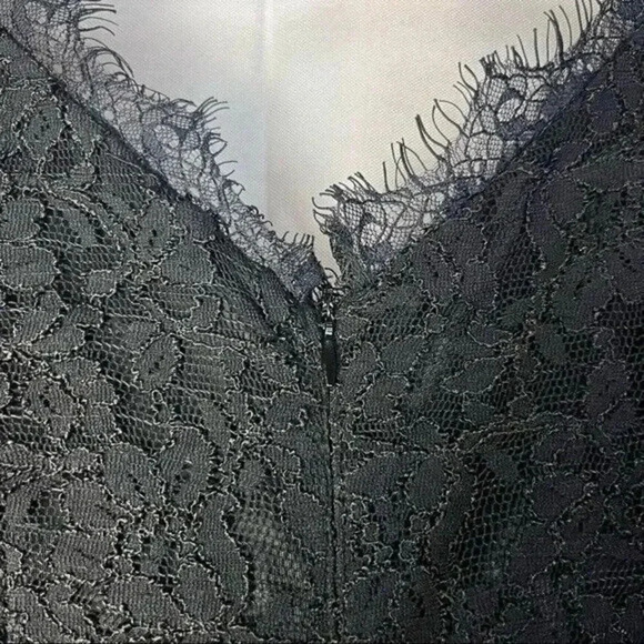 Mango Suit Black Lace Long Sleeve Maxi Formal Fit & Flare Dress XS - Picture 8 of 8